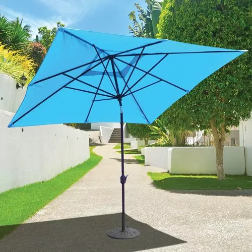 Black Canvas Outdoor Crank Umbrella, 10