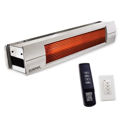 Sunpak Infrared Commercial Dual Stage Patio Heater - Stainless Steel 