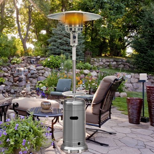 Stainless Steel Propane Patio Heater w/Adjustable Table